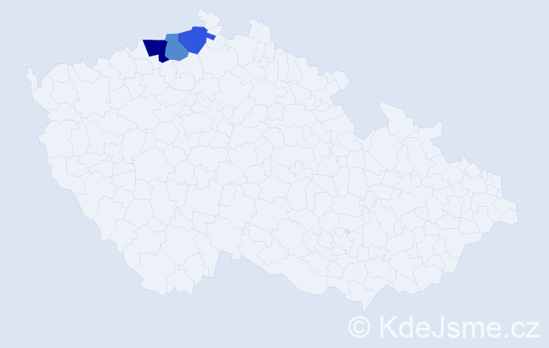 Příjmení: 'Valčuk', počet výskytů 4 v celé ČR