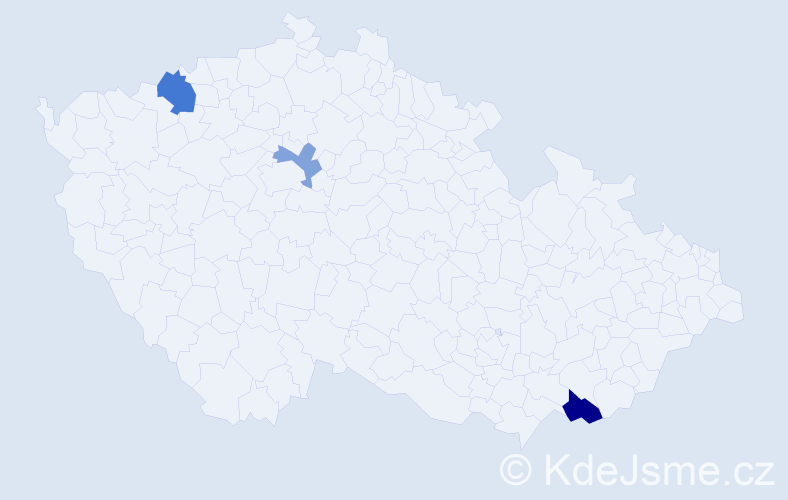 Příjmení: 'Ozel', počet výskytů 5 v celé ČR