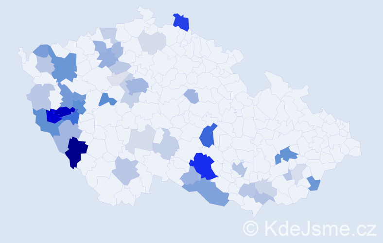 Příjmení: 'Kadera', počet výskytů 149 v celé ČR