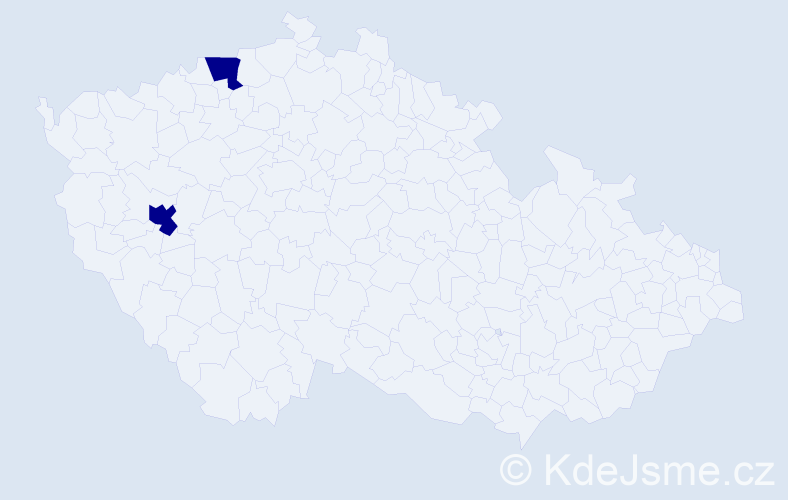Příjmení: 'Čmil', počet výskytů 4 v celé ČR