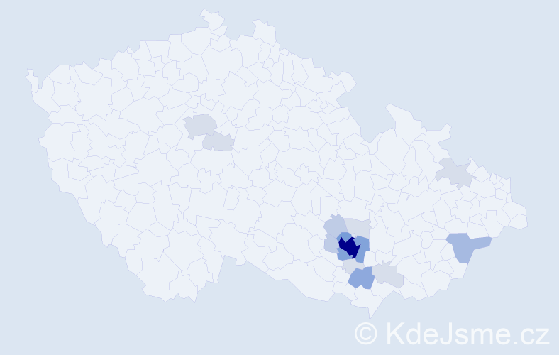 Příjmení: 'Pavloušková', počet výskytů 48 v celé ČR