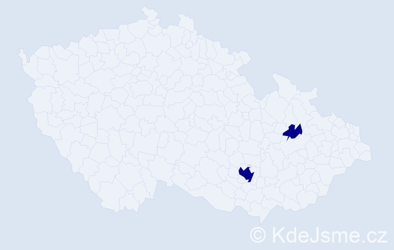 Příjmení: 'Bělkovská', počet výskytů 2 v celé ČR