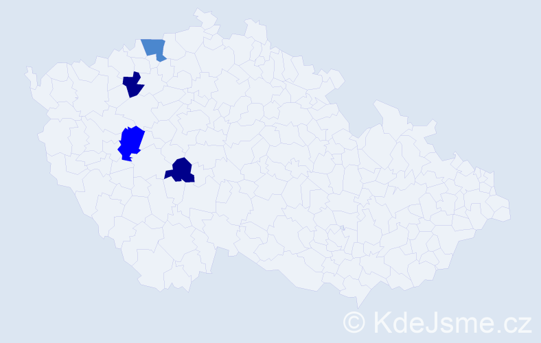 Příjmení: 'Dobenčáková', počet výskytů 9 v celé ČR