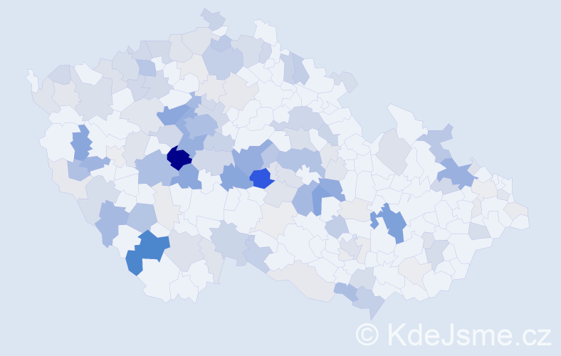 Příjmení: 'Tesárek', počet výskytů 511 v celé ČR