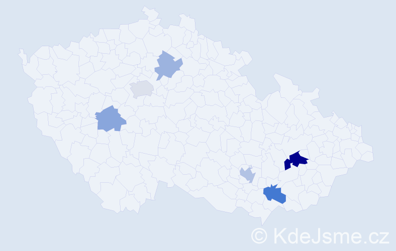 Příjmení: 'Koksa', počet výskytů 13 v celé ČR