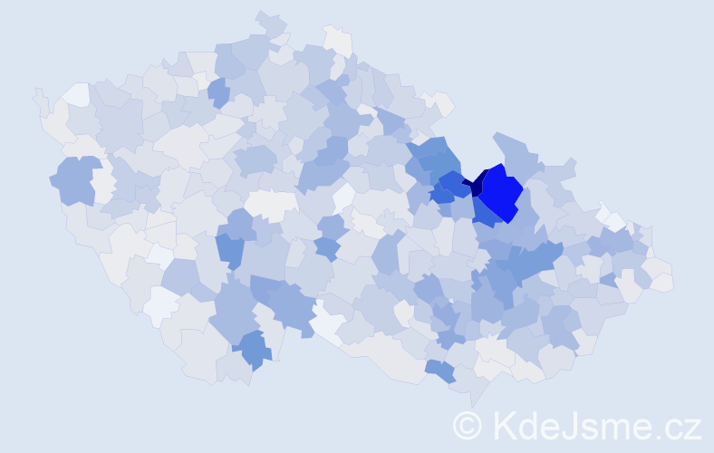 Příjmení: 'Kubíček', počet výskytů 4061 v celé ČR