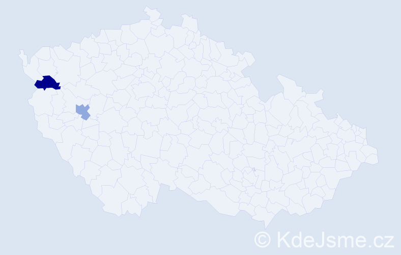 Příjmení: 'Daneziev', počet výskytů 2 v celé ČR