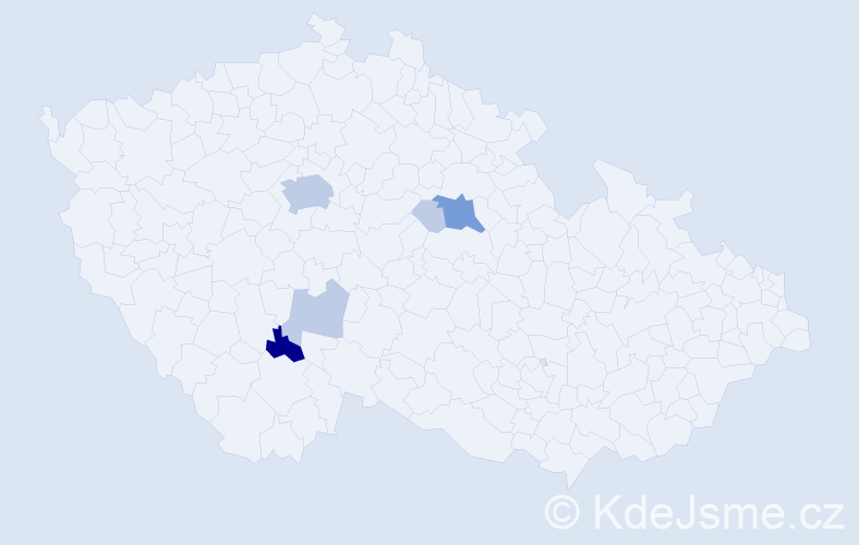 Příjmení: 'Dudlíčková', počet výskytů 16 v celé ČR