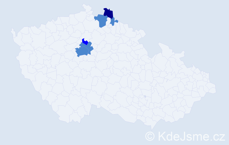 Příjmení: 'Ramzerová', počet výskytů 9 v celé ČR