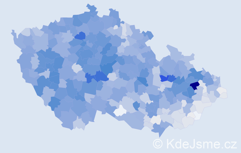 Příjmení: 'Král', počet výskytů 9969 v celé ČR