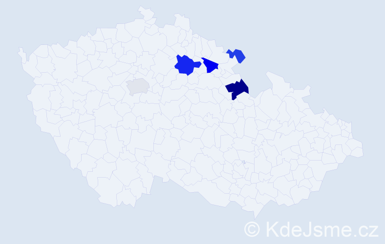 Příjmení: 'Wiková', počet výskytů 11 v celé ČR
