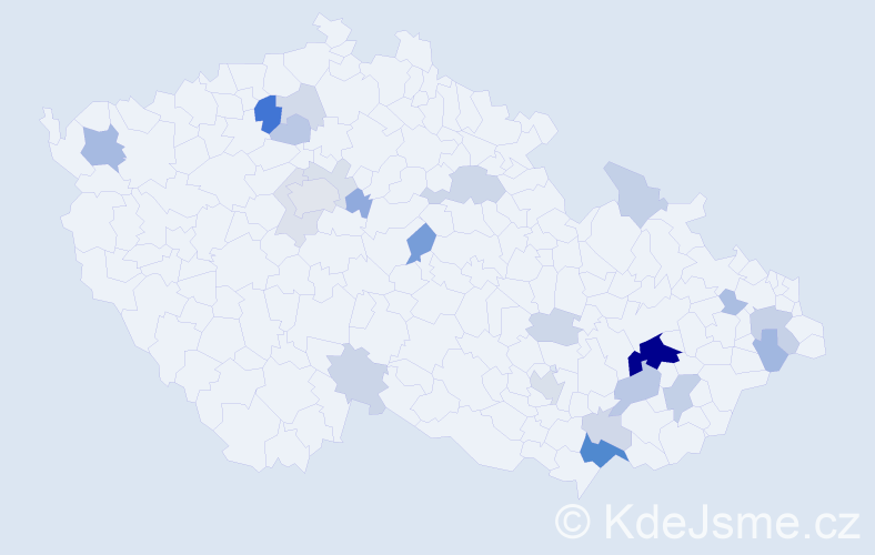 Příjmení: 'Stokláska', počet výskytů 65 v celé ČR