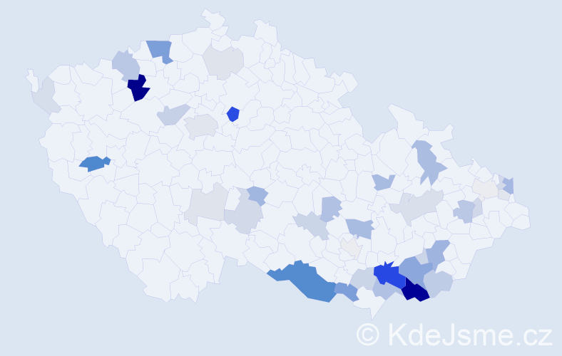 Příjmení: 'Malárová', počet výskytů 128 v celé ČR