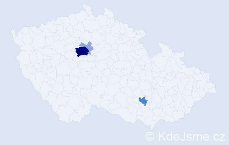 Příjmení: 'Rozen', počet výskytů 8 v celé ČR