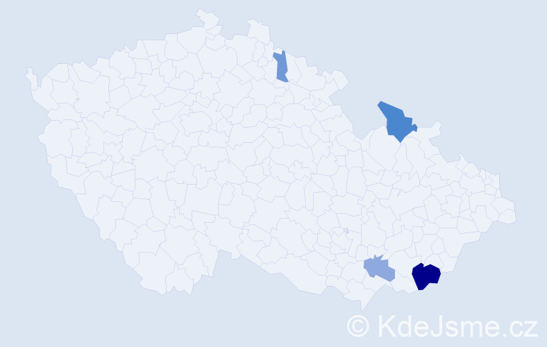 Příjmení: 'Zimčák', počet výskytů 12 v celé ČR