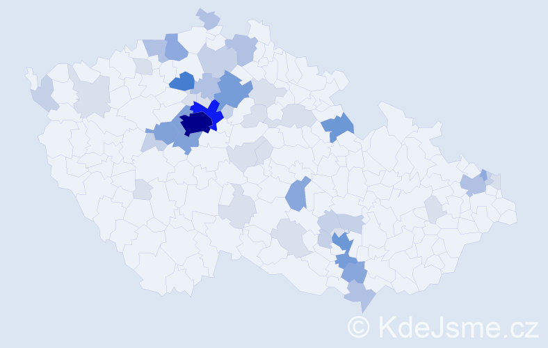 Příjmení: 'Strach', počet výskytů 161 v celé ČR