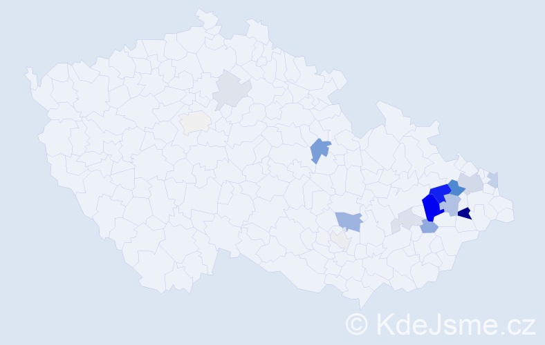 Příjmení: 'Műnsterová', počet výskytů 42 v celé ČR