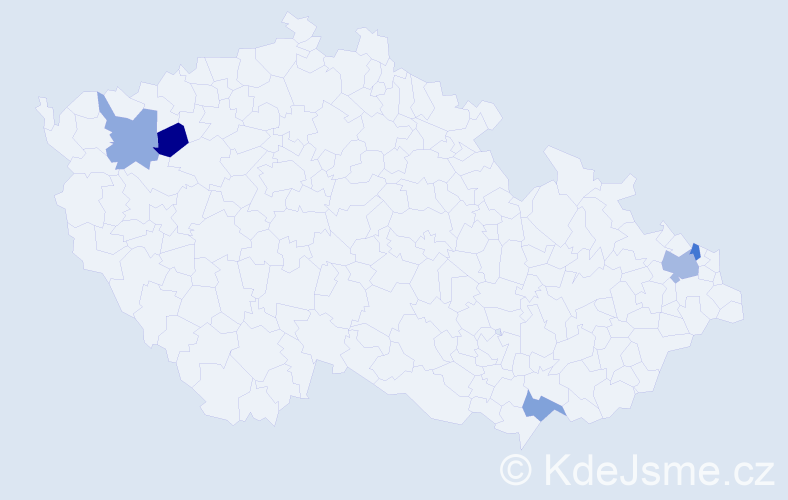 Příjmení: 'Ferovová', počet výskytů 6 v celé ČR