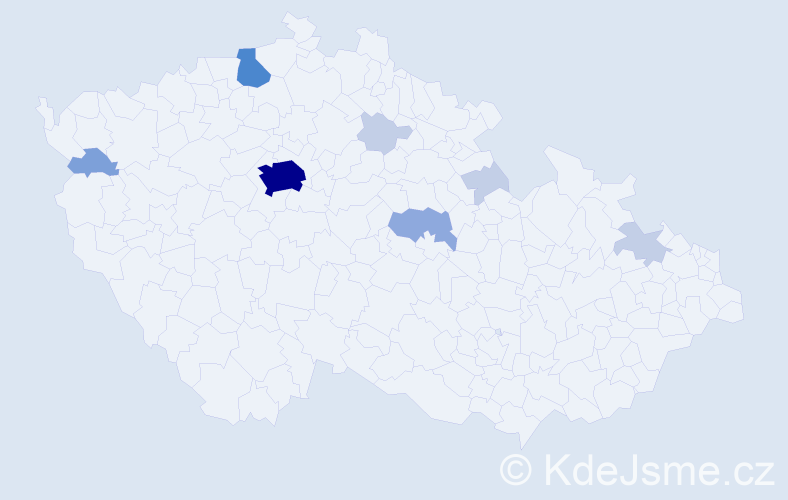 Příjmení: 'Rmoutil', počet výskytů 24 v celé ČR