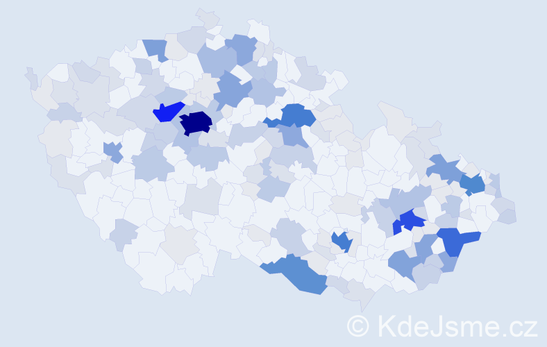Příjmení: 'Špalek', počet výskytů 561 v celé ČR