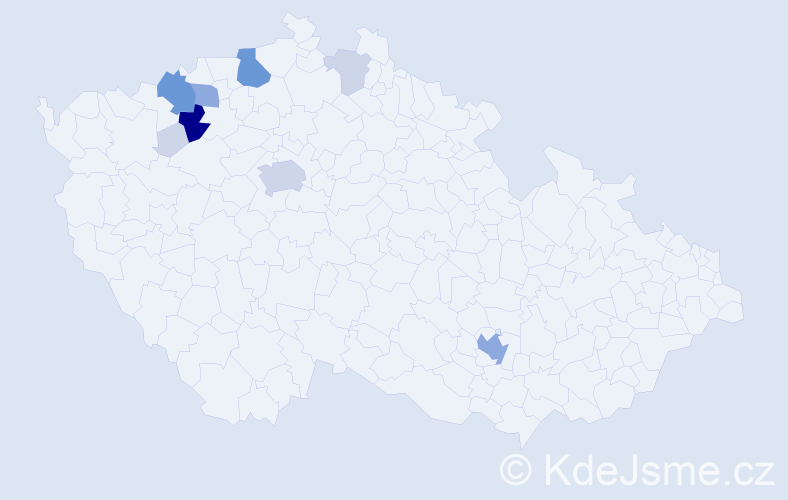 Příjmení: 'Kadet', počet výskytů 31 v celé ČR