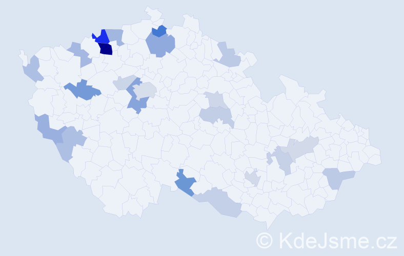 Příjmení: 'Ilavská', počet výskytů 44 v celé ČR