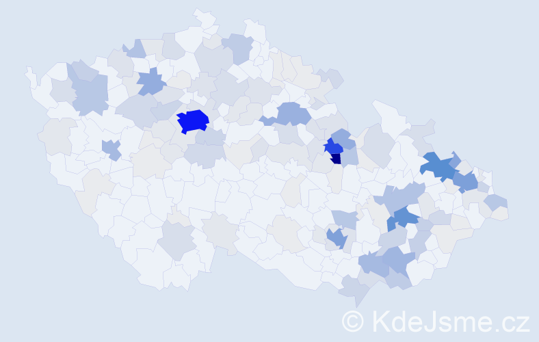 Příjmení: 'Rybka', počet výskytů 670 v celé ČR