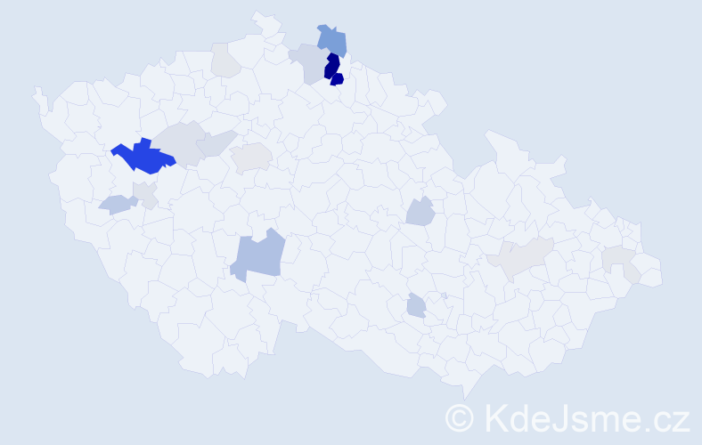 Příjmení: 'Zappe', počet výskytů 61 v celé ČR