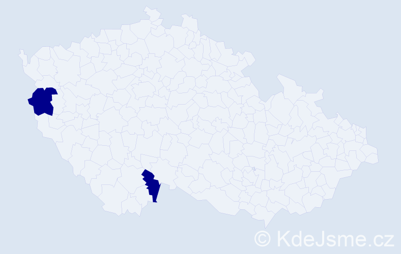 Příjmení: 'Dallingerová', počet výskytů 2 v celé ČR