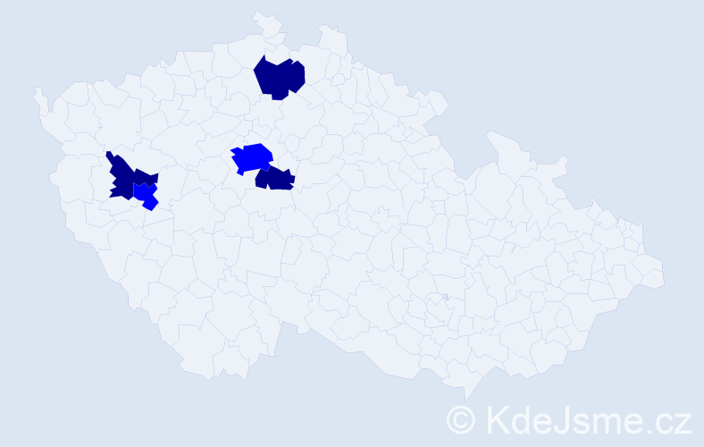 Příjmení: 'Čekelská', počet výskytů 8 v celé ČR