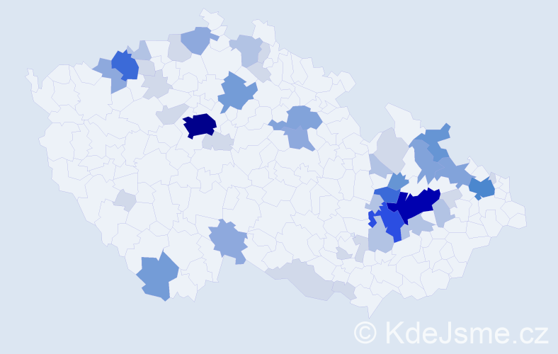 Příjmení: 'Pečová', počet výskytů 141 v celé ČR