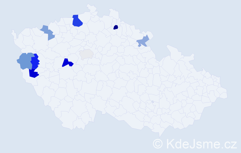 Příjmení: 'Monzarová', počet výskytů 14 v celé ČR