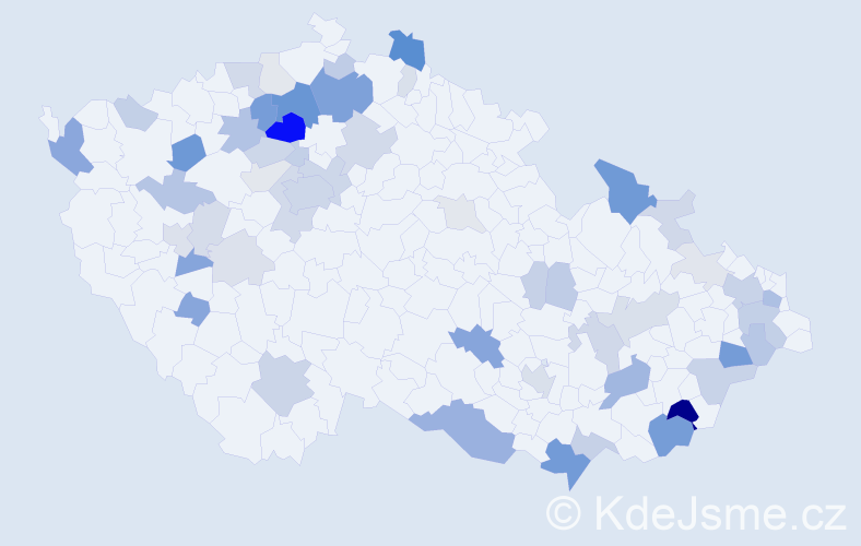 Příjmení: 'Turza', počet výskytů 153 v celé ČR