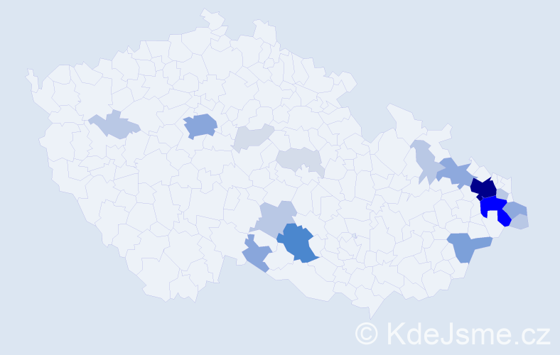 Příjmení: 'Rodková', počet výskytů 72 v celé ČR