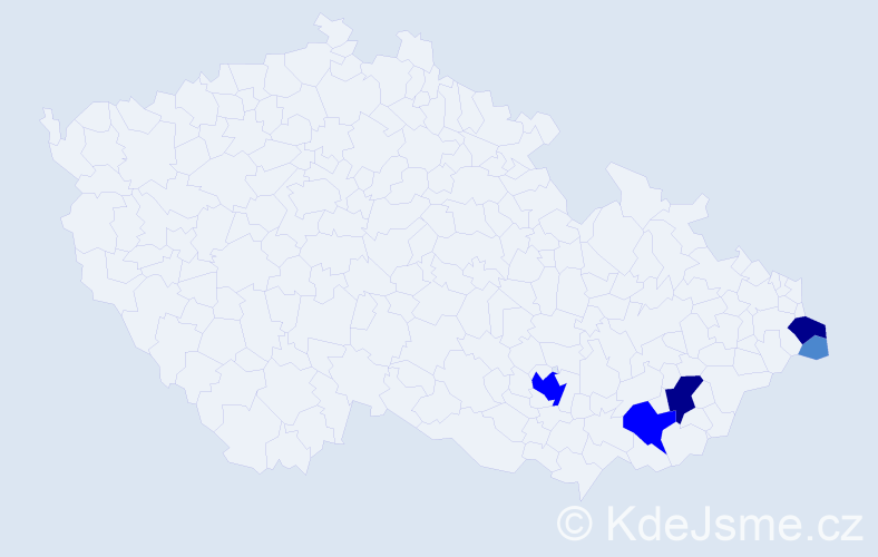 Příjmení: 'Szpaková', počet výskytů 11 v celé ČR