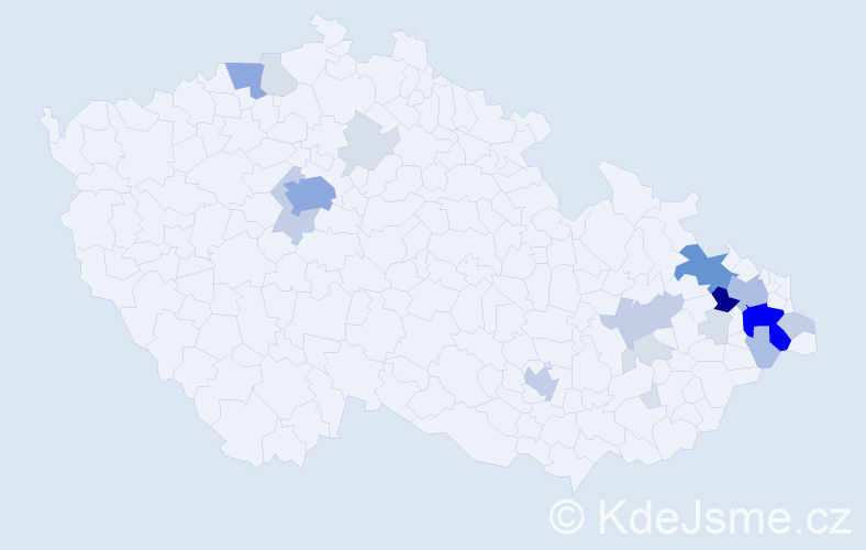 Příjmení: 'Nohlová', počet výskytů 73 v celé ČR