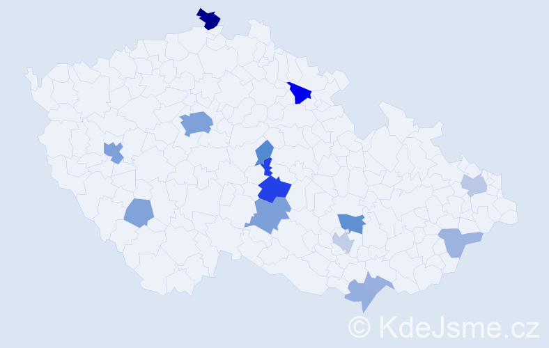 Příjmení: 'Kelly', počet výskytů 40 v celé ČR