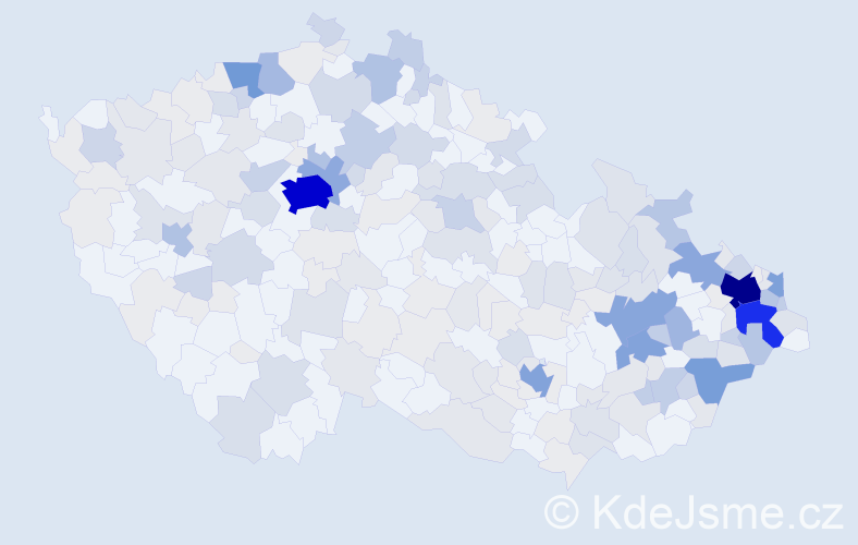 Příjmení: 'Baran', počet výskytů 804 v celé ČR