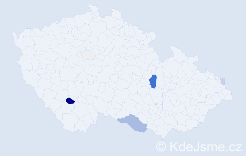 Příjmení: 'Machnyková', počet výskytů 9 v celé ČR