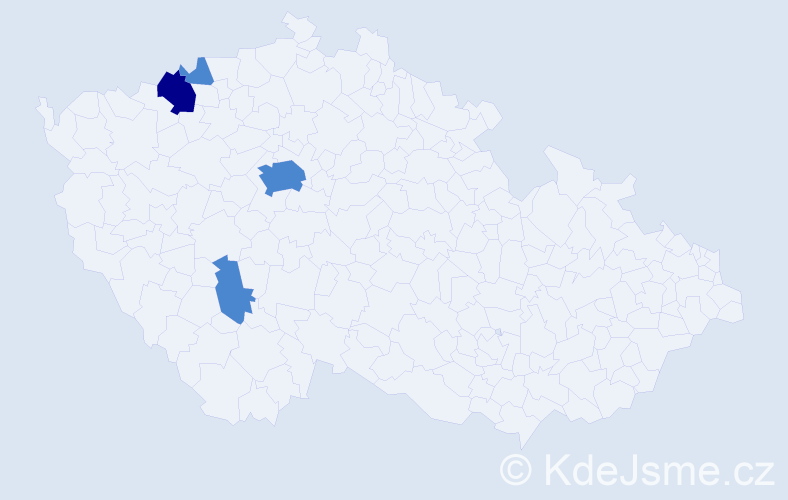 Příjmení: 'Ugorčák', počet výskytů 6 v celé ČR