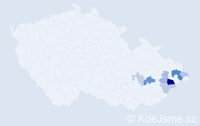 Příjmení: 'Lajgotová', počet výskytů 20 v celé ČR