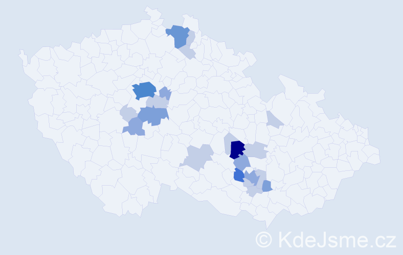 Příjmení: 'Sadecký', počet výskytů 50 v celé ČR