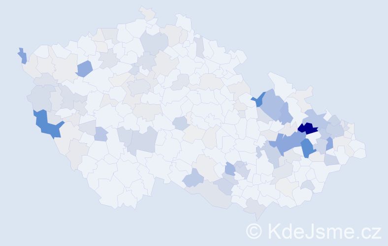 Příjmení: 'Jahn', počet výskytů 524 v celé ČR