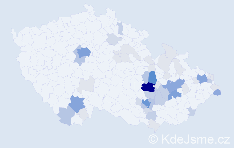Příjmení: 'Geršlová', počet výskytů 170 v celé ČR