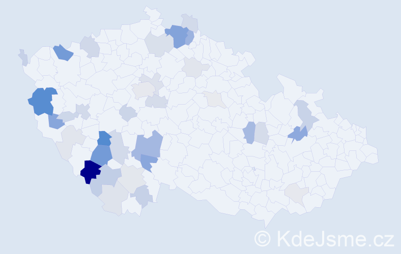 Příjmení: 'Havlan', počet výskytů 123 v celé ČR