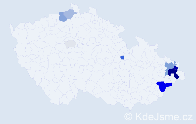 Příjmení: 'Galačová', počet výskytů 33 v celé ČR