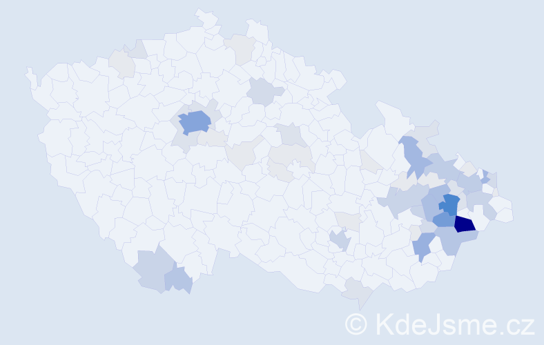 Příjmení: 'Románek', počet výskytů 223 v celé ČR