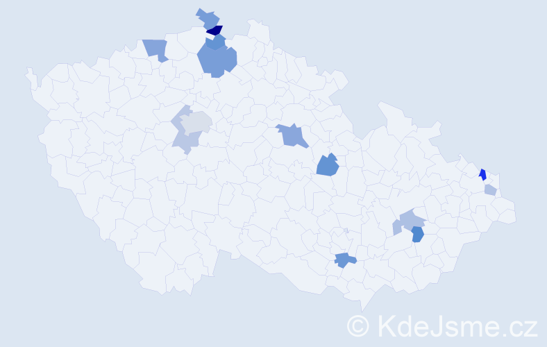 Příjmení: 'Reváková', počet výskytů 21 v celé ČR