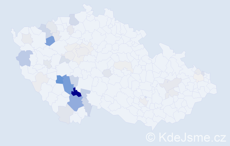 Příjmení: 'Bartuška', počet výskytů 169 v celé ČR