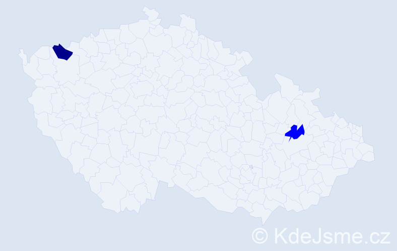 Příjmení: 'Proxa', počet výskytů 5 v celé ČR